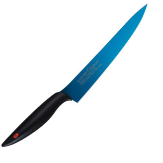 Kasumi titanium bleu, couteau de cuisine pro découper KTB3